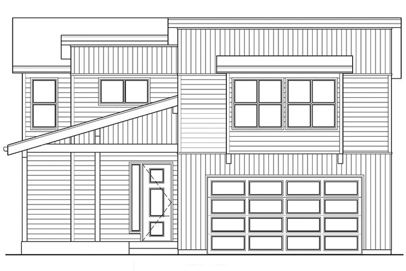 House Design - Exterior - Front Elevation 4 for Contemporary House Plan #569-15 - 3 bed, 2.5 bath