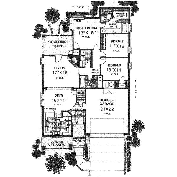 Southern Floor Plan - Main Floor Plan #310-574