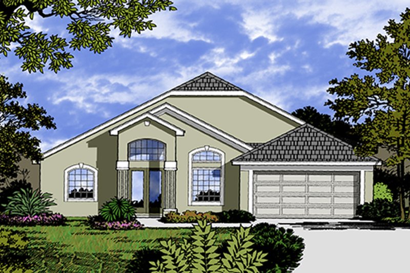 Home Plan - Exterior - Front Elevation 4 for Mediterranean House Plan #417-822 - 4 bed, 2 bath