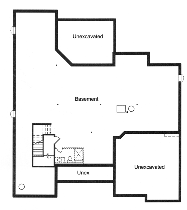 Architectural House Design - European Floor Plan - Lower Floor Plan #46-858