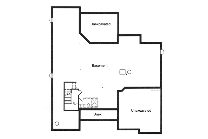 Dream House Plan - Floor Plan - Lower Floor for European House Plan #46-858 - 3 bed, 2.5 bath