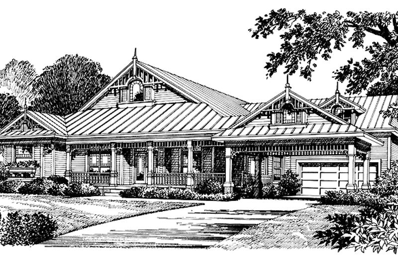 Dream House Plan - Victorian Exterior - Front Elevation Plan #417-658