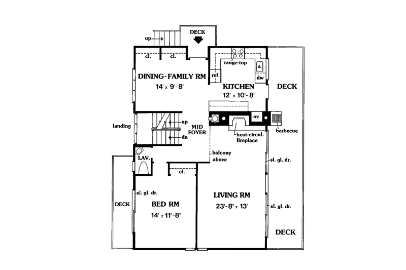 Home Plan - Floor Plan - Main Floor for Contemporary House Plan #456-69 - 3 bed, 3.5 bath
