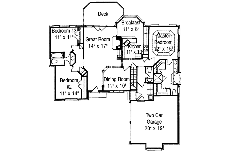 Home Plan - Floor Plan - Main Floor for Colonial House Plan #429-218 - 3 bed, 2.5 bath