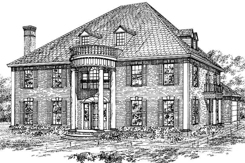 House Blueprint - Traditional Exterior - Front Elevation Plan #47-1019