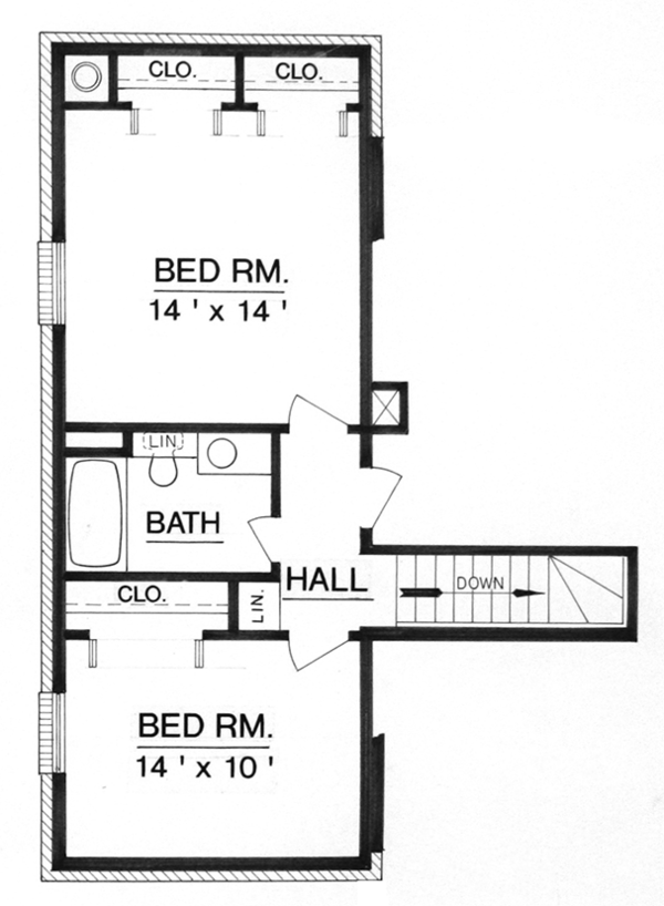 Architectural House Design - Traditional Floor Plan - Upper Floor Plan #45-565