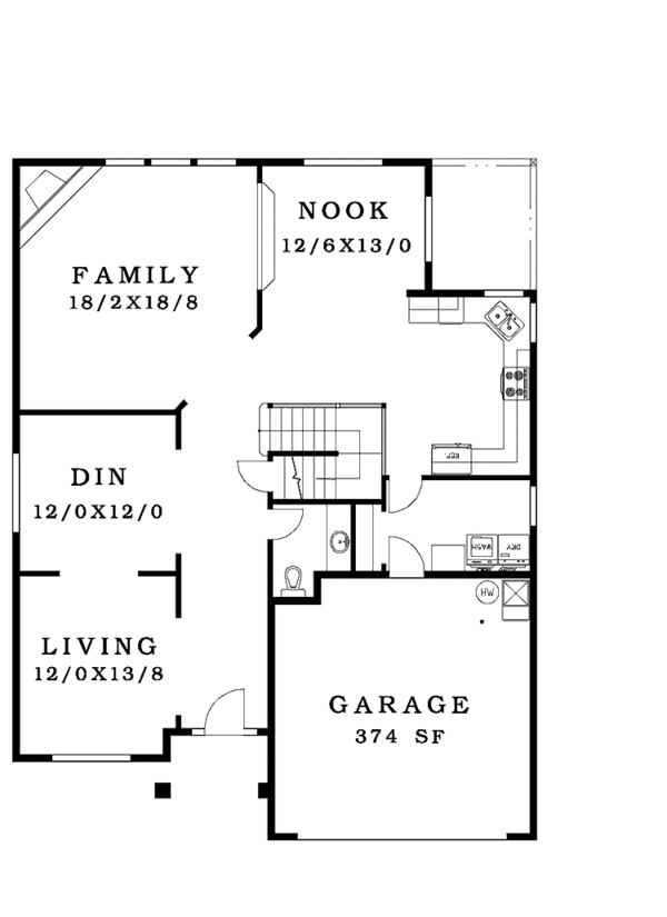 Home Plan - Traditional Floor Plan - Main Floor Plan #943-12