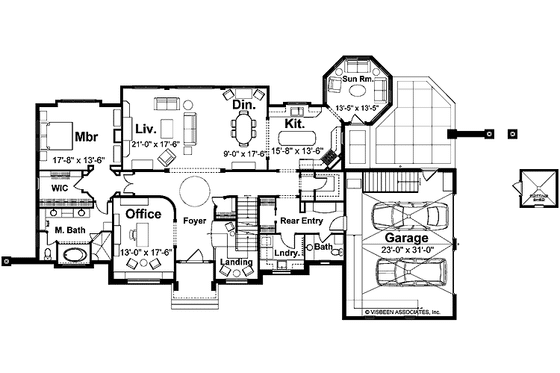 Floor Plan - Main Floor for Tudor House Plan #928-27 - 4 bed, 3.5 bath