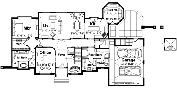 House Plan Design - Tudor Floor Plan - Main Floor Plan #928-27