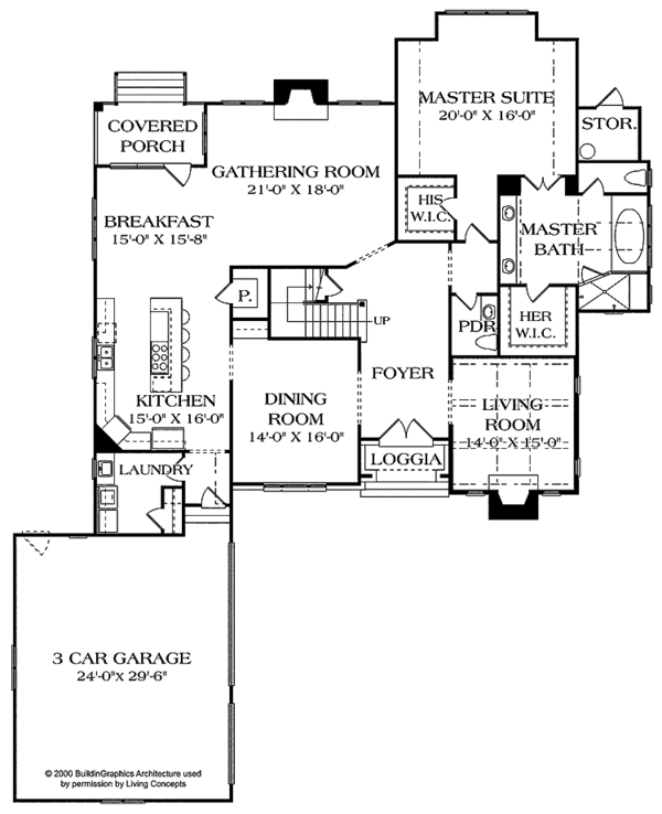 Architectural House Design - Country Floor Plan - Main Floor Plan #453-457
