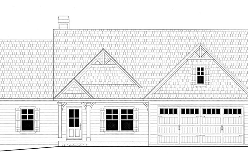 Home Plan - Exterior - Front Elevation 4 for Ranch House Plan #437-79 - 3 bed, 2 bath