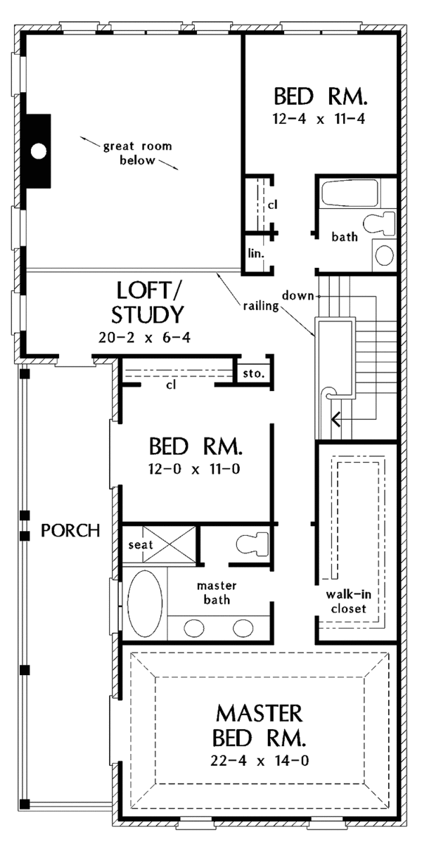 House Plan Design - Traditional Floor Plan - Upper Floor Plan #929-748