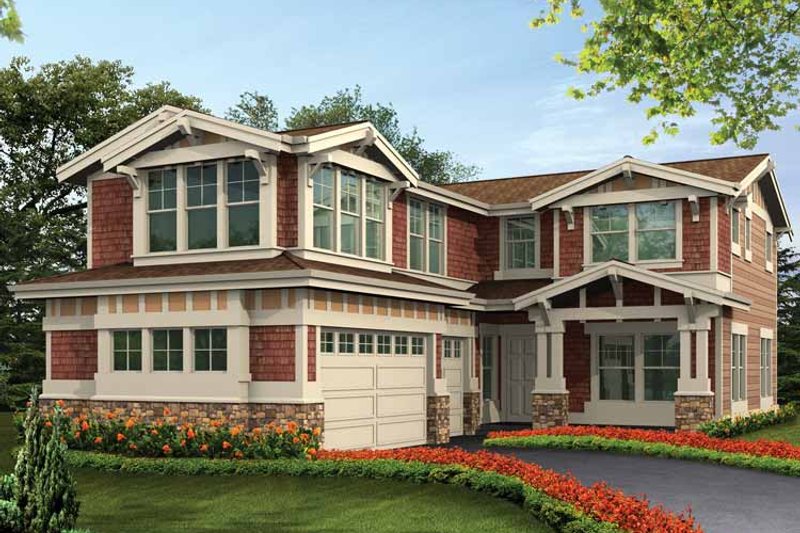 Home Plan - Exterior - Front Elevation 3 for Craftsman House Plan #132-431 - 5 bed, 4 bath