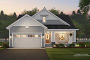 Craftsman Style House Plan - 3 Beds 2 Baths 1568 Sq/Ft Plan #51-1400 Exterior 