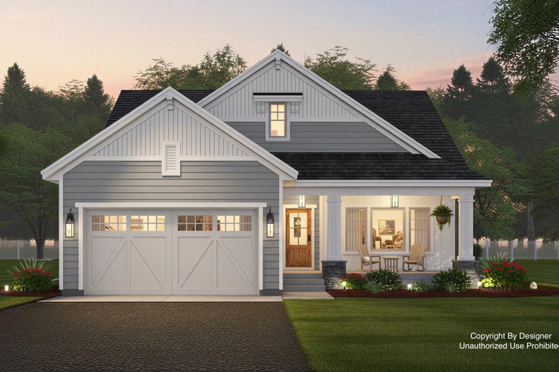 Craftsman Style House Plan - 3 Beds 2 Baths 1568 Sq/Ft Plan #51-1400 Exterior