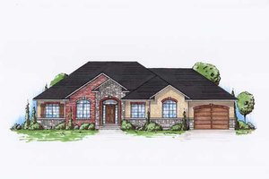 Ranch Exterior - Front Elevation Plan #5-238