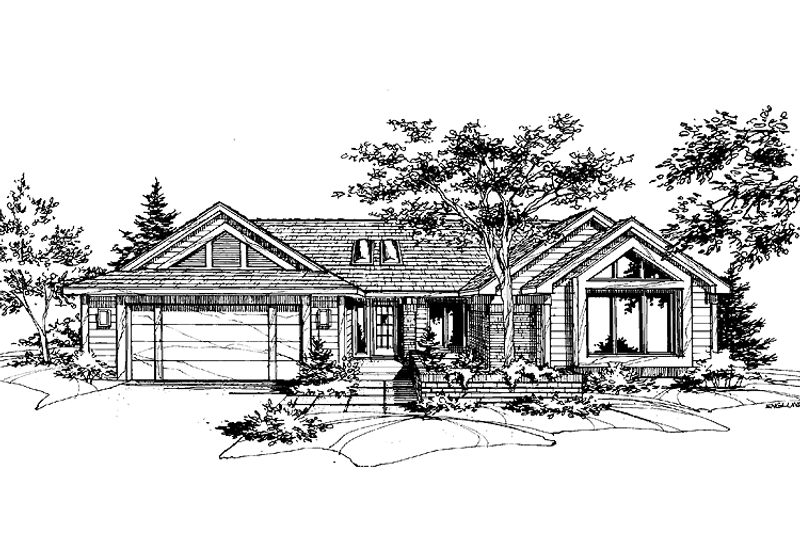 Architectural House Design - Craftsman Exterior - Front Elevation Plan #320-760