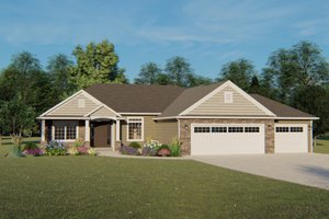 Ranch Exterior - Front Elevation Plan #1064-41