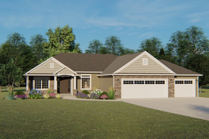 Dream House Plan - Ranch Exterior - Front Elevation Plan #1064-41
