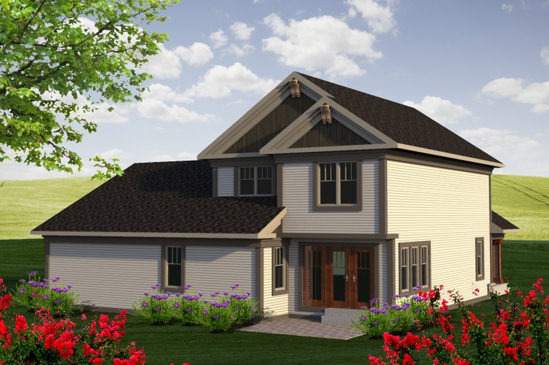 Home Plan - Exterior - Rear Elevation for Traditional House Plan #70-1194 - 3 bed, 2.5 bath