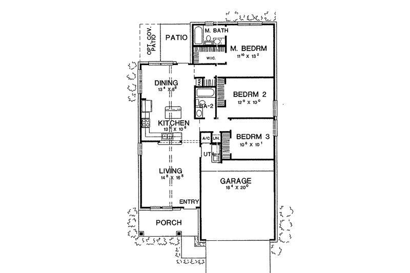 Home Plan - Floor Plan - Main Floor for Craftsman House Plan #472-26 - 3 bed, 2 bath