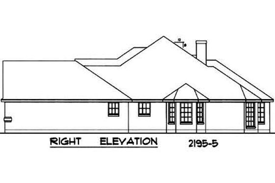 Exterior - Other Elevation 1 for European House Plan #40-157 - 4 bed, 2 bath