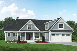 Ranch Exterior - Front Elevation Plan #929-1118