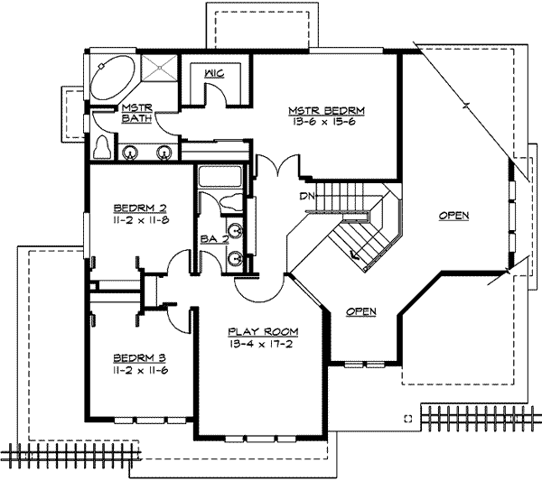 Craftsman Floor Plan - Upper Floor Plan #132-111