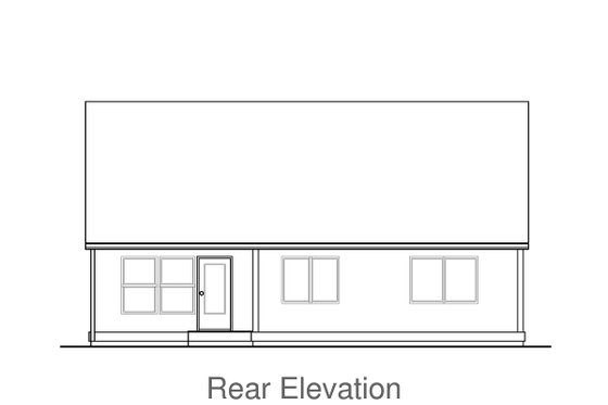 Exterior - Rear Elevation for Craftsman House Plan #53-465 - 3 bed, 2 bath