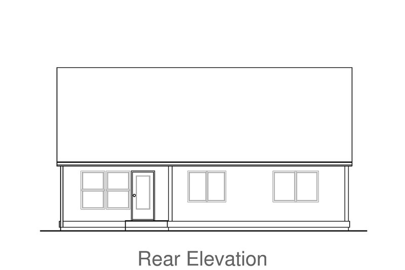 Architectural House Design - Exterior - Rear Elevation for Craftsman House Plan #53-465 - 3 bed, 2 bath