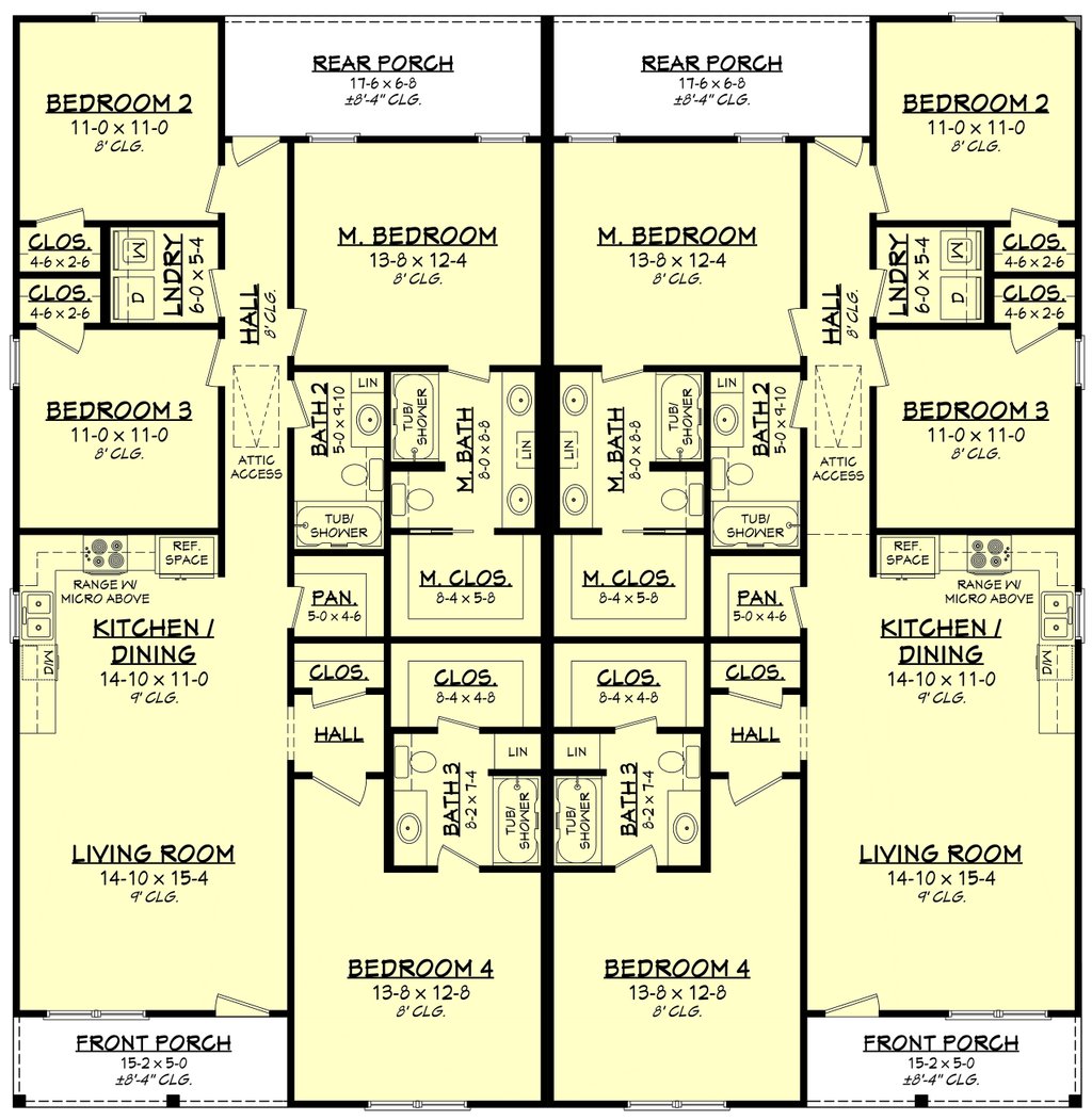 Floor Plan - Main Floor for Farmhouse House Plan #430-435 - 8 bed, 6 bath