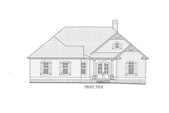 Exterior - Front Elevation 3 for Craftsman House Plan #437-122 - 4 bed, 4 bath