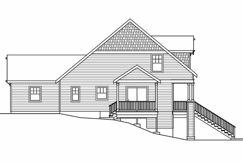 Home Plan - Exterior - Rear Elevation 1 for Country House Plan #124-616 - 3 bed, 2.5 bath