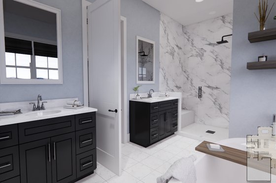Interior - Master Bathroom for Traditional House Plan #51-1219 - 3 bed, 2.5 bath