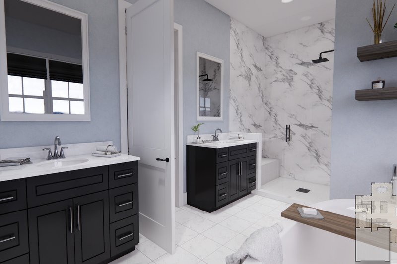 House Blueprint - Interior - Master Bathroom for Traditional House Plan #51-1219 - 3 bed, 2.5 bath