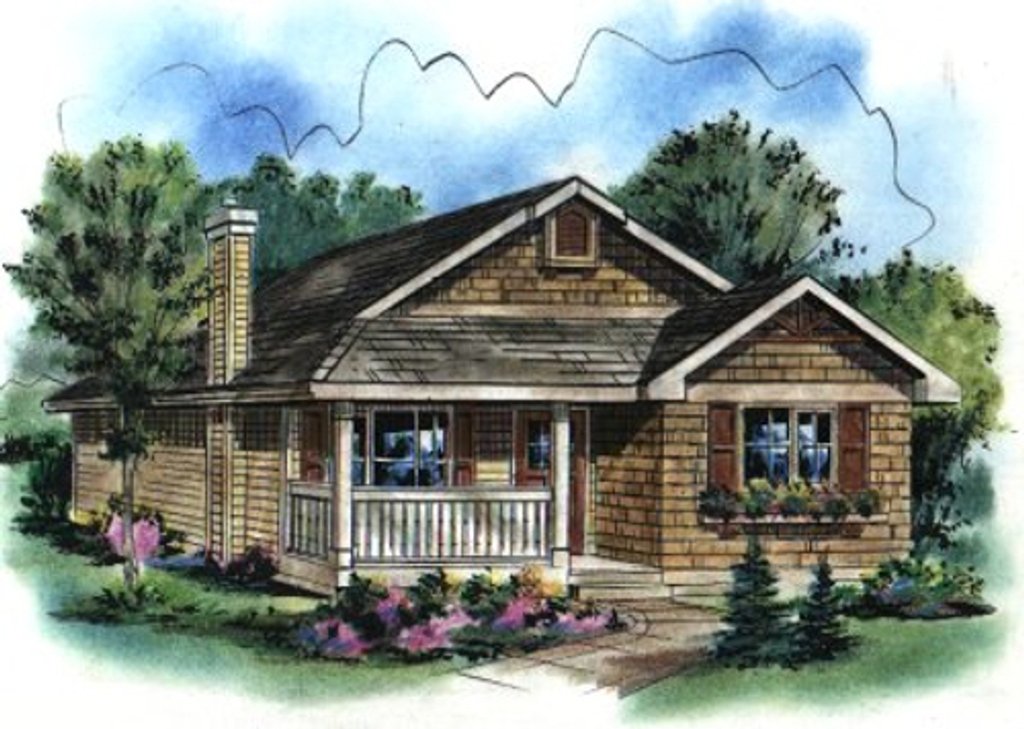 Cottage Style House Plan - 3 Beds 2 Baths 1112 Sq/Ft Plan #18-1038