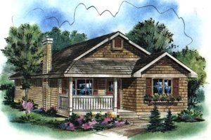 Cottage Exterior - Front Elevation Plan #18-1038