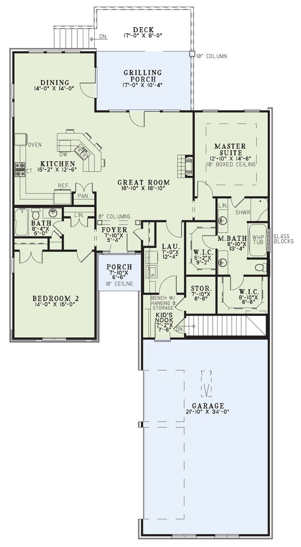 House Blueprint - European Floor Plan - Main Floor Plan #17-3461
