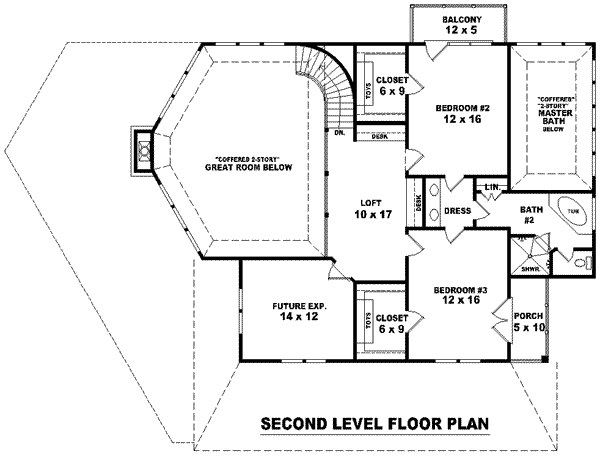 Farmhouse Floor Plan - Upper Floor Plan #81-982