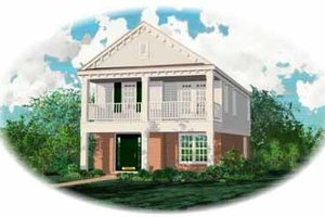 Southern Exterior - Front Elevation Plan #81-156