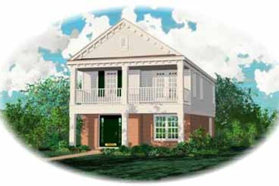 Exterior - Front Elevation for Southern House Plan #81-156 - 3 bed, 2.5 bath
