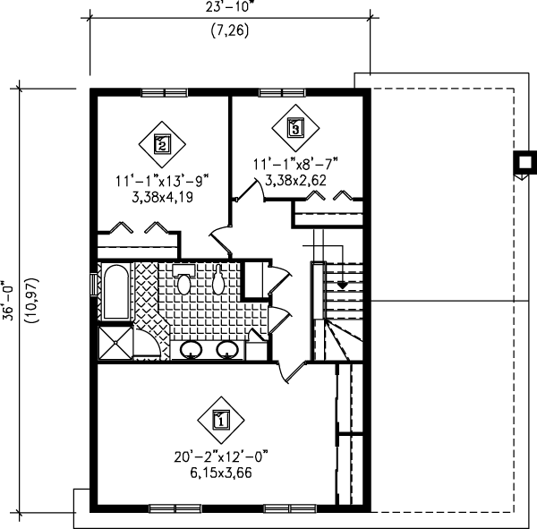 Architectural House Design - Traditional Floor Plan - Upper Floor Plan #25-2092