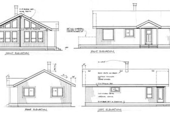 Exterior - Rear Elevation for Traditional House Plan #47-307 - 2 bed, 1 bath