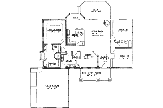 Floor Plan - Main Floor for Traditional House Plan #117-389 - 3 bed, 2.5 bath