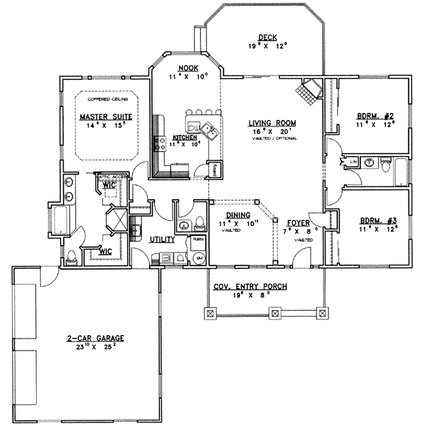 House Plan Design - Traditional Floor Plan - Main Floor Plan #117-389