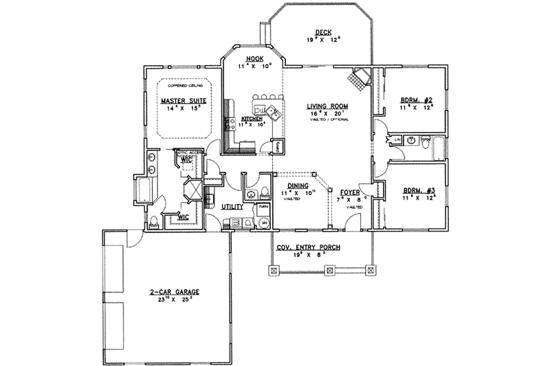 Home Plan - Floor Plan - Main Floor for Traditional House Plan #117-389 - 3 bed, 2.5 bath