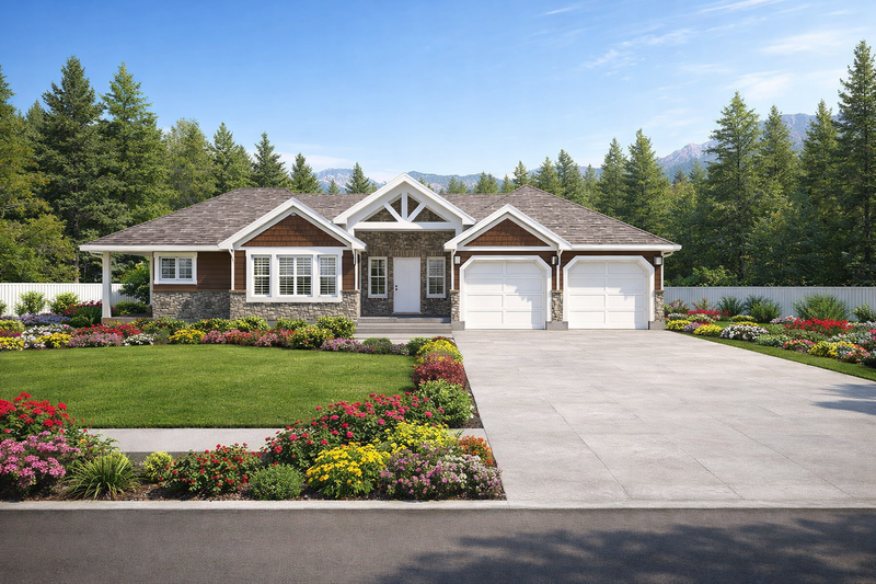 Dream House Plan - Exterior - Front Elevation 3 for Ranch House Plan #1060-464 - 1 bed, 1.5 bath