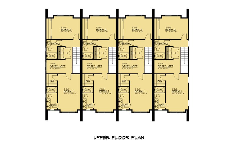 House Blueprint - Floor Plan - Upper Floor for Modern House Plan #1066-263 - 8 bed, 10 bath
