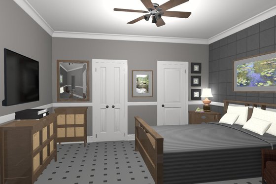 Interior - Bedroom for Cottage House Plan #56-715 - 1 bed, 1 bath