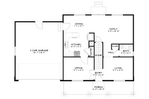 Floor Plan - Main Floor for Farmhouse House Plan #1060-441 - 3 bed, 2.5 bath